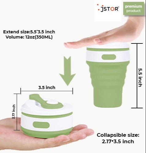 Silicone Gel Mug, Sports Foldable Mug Fashion Easy-to-Fold Blue Silica Gel for Business Office Family Travel