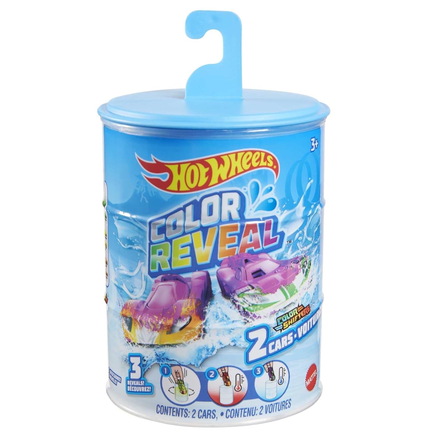 Hot Wheels Color Reveal Vehicle – 2 Car Pack Assorted (Surprise Colour-Changing Cars) (Age 3+)