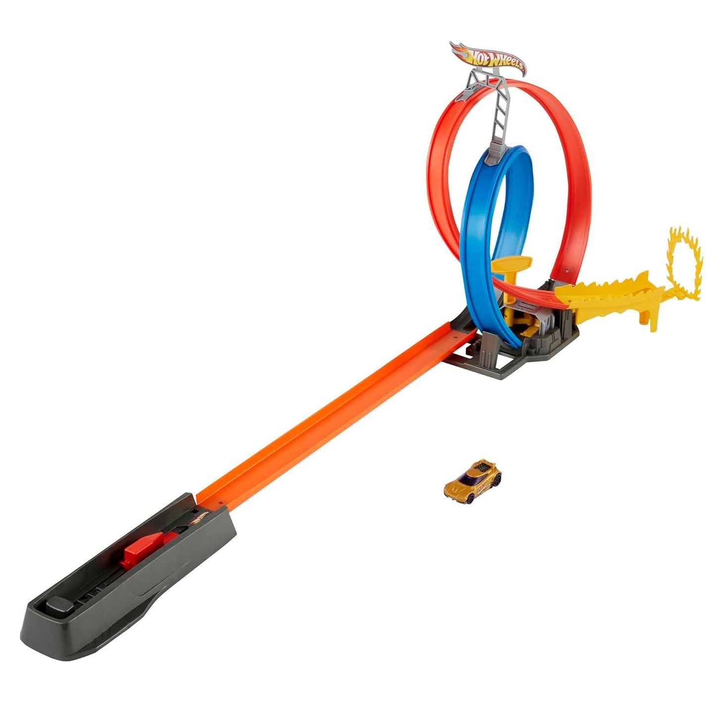 Hot Wheels® Energy Track™ Set with Double Loop, Ring of Fire and 1 Vehicle, Great Gift for 5 Year Olds and Up