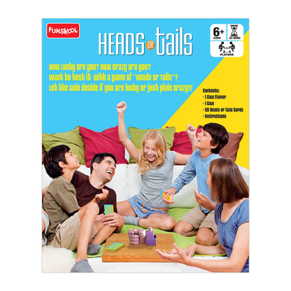 Funskool Games, Heads Or Tails, Party Games for Kids & Family, 2-4 Players, Ages 6 and Above