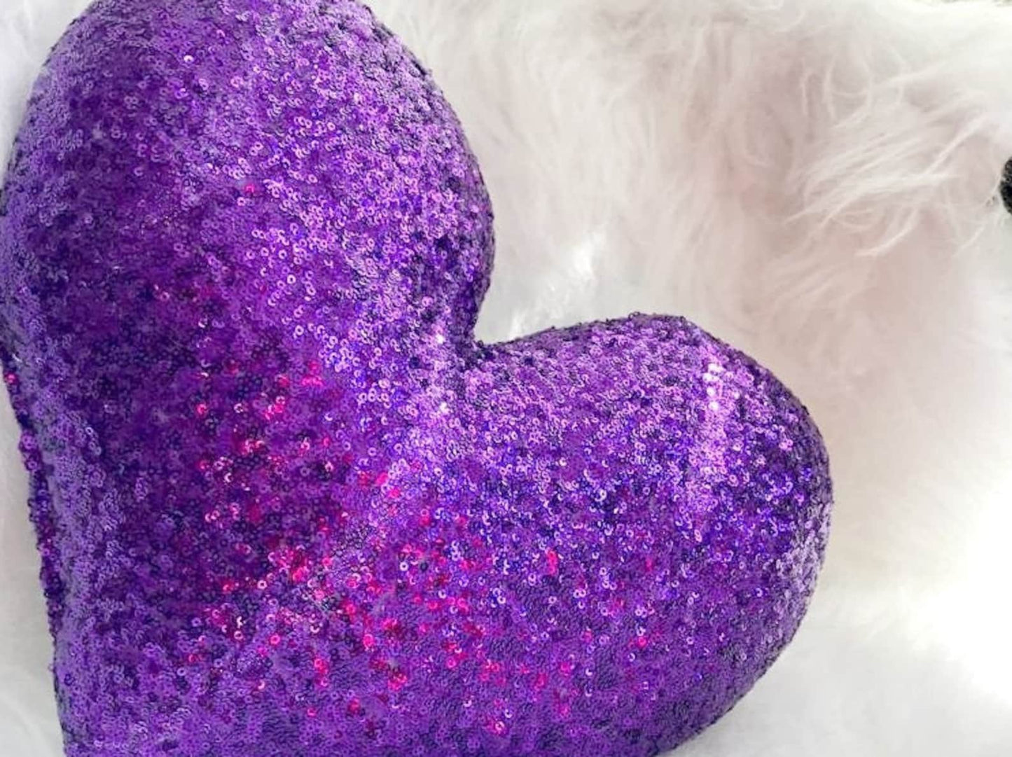 Heart Pillow, Heart Shaped Throw Pillows, Faux Fur Fluffy Heart Throw Decorative Pillows, Cute Plush Pillow for Living Room, Kid's Room, Girl's Bedroom, Home Decoration (Multi02) (35 Cm)