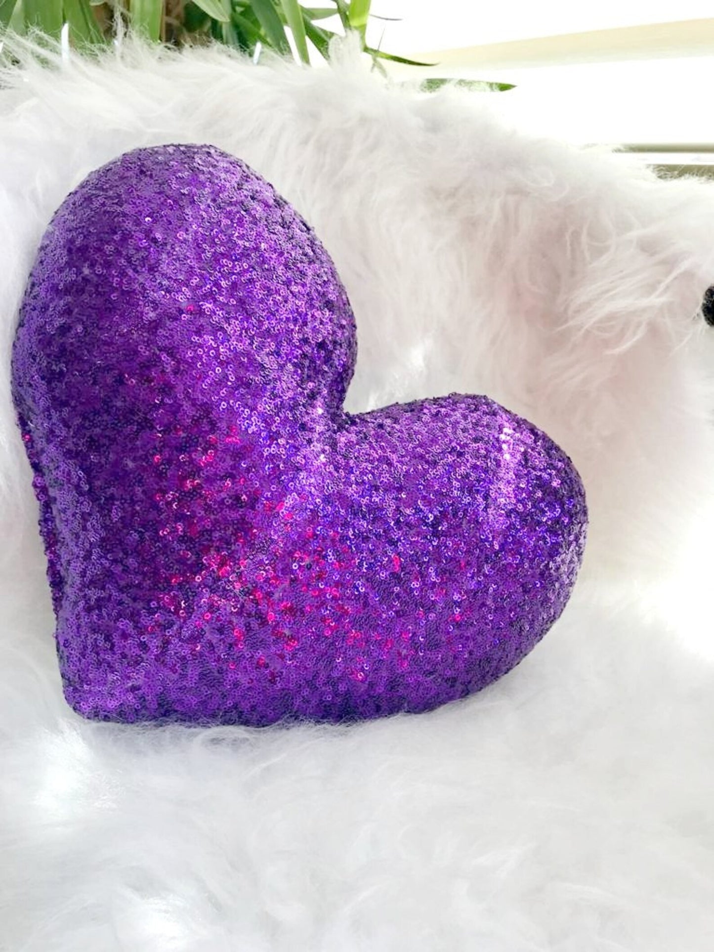 Heart Pillow, Heart Shaped Throw Pillows, Faux Fur Fluffy Heart Throw Decorative Pillows, Cute Plush Pillow for Living Room, Kid's Room, Girl's Bedroom, Home Decoration (Multi02) (35 Cm)