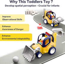 iPlay, iLearn Remote Control Construction Truck Toy for Toddlers 2-4, Baby RC Car Toys W/Light Sound, Backhoe Loader Play Vehicle, Birthday Gift 18 24 Month Infant, 2 3 4 5 Year Old Boy Girl Children