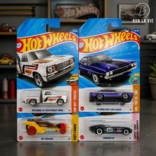 Hot Wheels Set of 4 - 1978 Dodge Lil Red Express Truck, 70 Dodge Hemi Challenger, Hot Wheengs, Rrroadster 1:64 Die-Cast