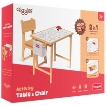 Funskool Giggles 2-in-1 Wooden Activity Table & Chair Set for Kids Ages 3+