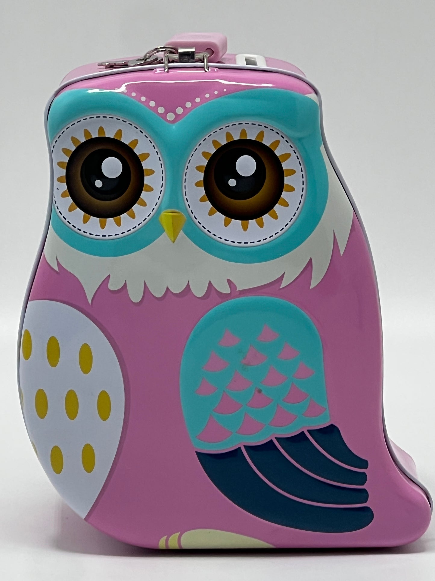 Owl Metal Piggy Bank with Lock & Key