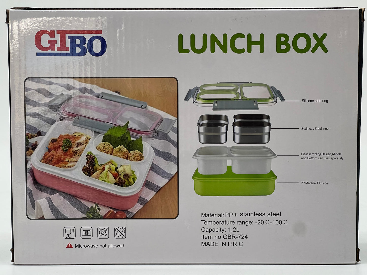 GBR 724 Lunch Box with 3 Compartments