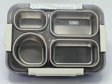 GIBO Stainless Steel 4-Compartment Leak-Proof Lunch Box with Cutlery