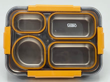 GIBO Stainless Steel 4-Compartment Leak-Proof Lunch Box with Cutlery