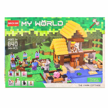 Brick My World Minecraft Farm Cottage Mega Blocks 840 Pcs - Building Set for Ages 6+