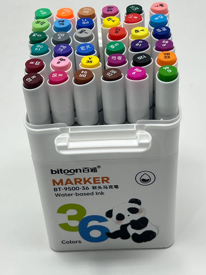 GBR BT9500 Multicolor Dual End Marker Set of 36 Pcs
