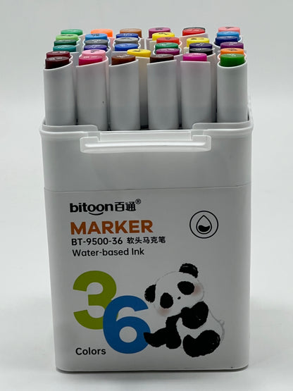 GBR BT9500 Multicolor Dual End Marker Set of 36 Pcs