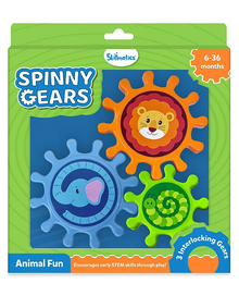 Skillmatics Spinny Gears ,Animal Fun And 3 Interlocking Gears