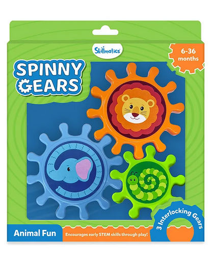 Skillmatics Spinny Gears ,Animal Fun And 3 Interlocking Gears