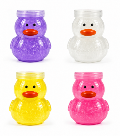 Cute Duck Shaped Glitter Slime Jar