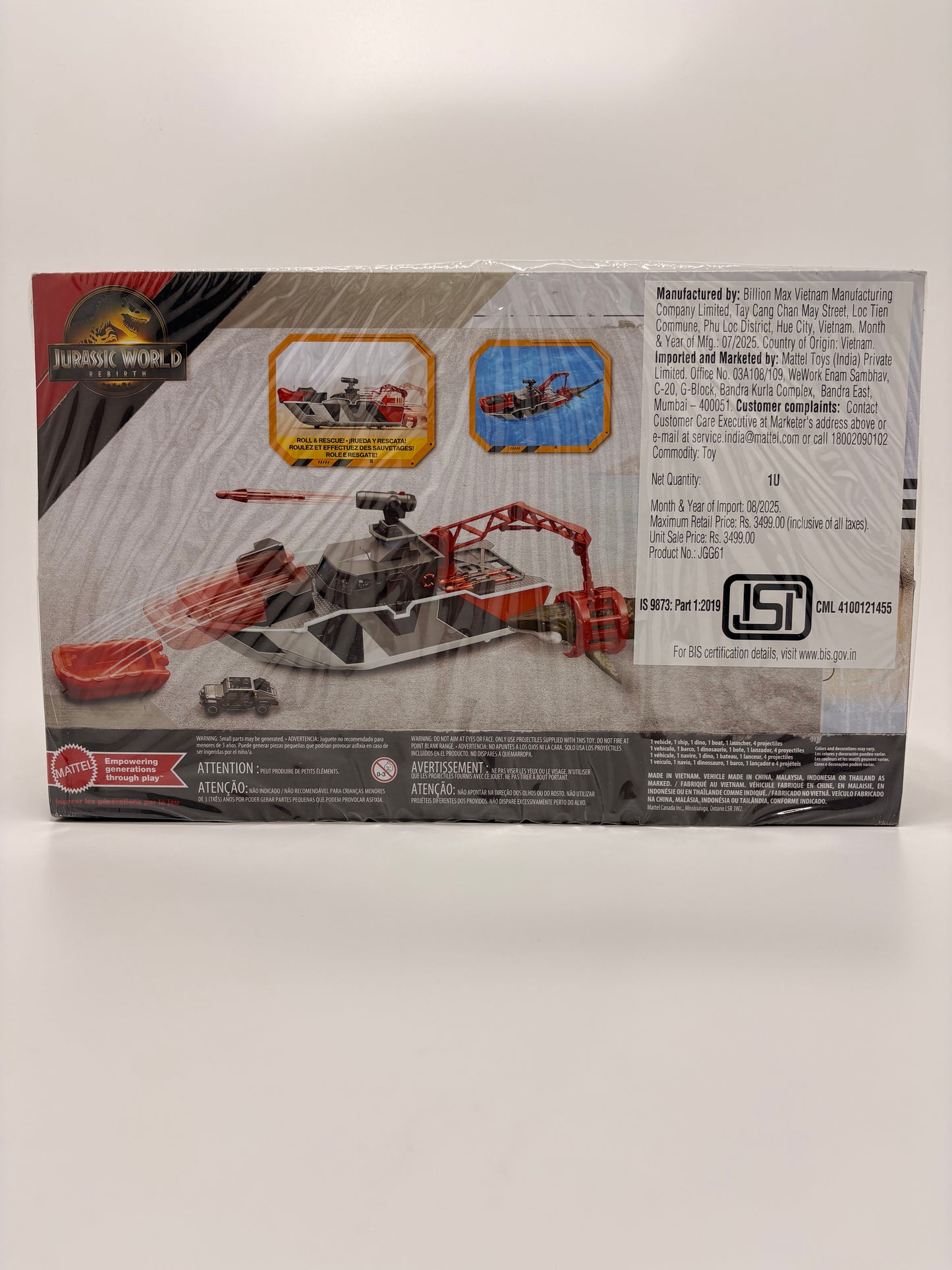 Matchbox Jurassic World Mosasaurus Rescue Action Boat Playset