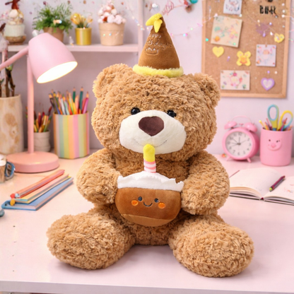 IN Birthday teddy Bear with light and birthday song and music Soft Toy
