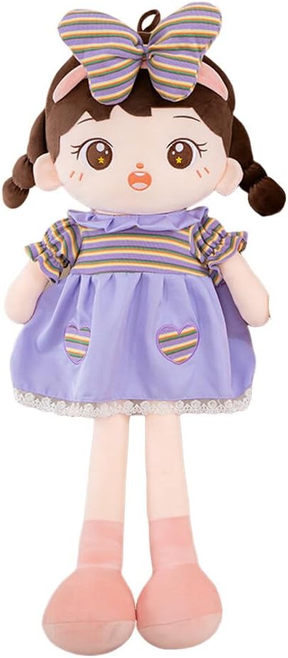 Cotton Bow Band Princess Doll Cute Cuddly Baby Girl Soft Rag Plush Toddler Plush Toy Ragdoll Princess Sleeping Partner Doll Cuddly Doll for Girls