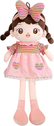 Cotton Bow Band Princess Doll Cute Cuddly Baby Girl Soft Rag Plush Toddler Plush Toy Ragdoll Princess Sleeping Partner Doll Cuddly Doll for Girls