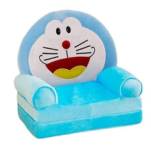 Soft Toy Kids Doremon Sofa Bed for 0-2 Years (Fabric, Blue)