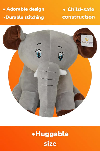 Elephant Soft Toy Stuffed Animal | Big Size, Lightweight, Ultrasoft Fabric, Flexible Body, Best Pillow for Baby, Birthday Gift | Big Cuddly 55cm, Gift for Everyone