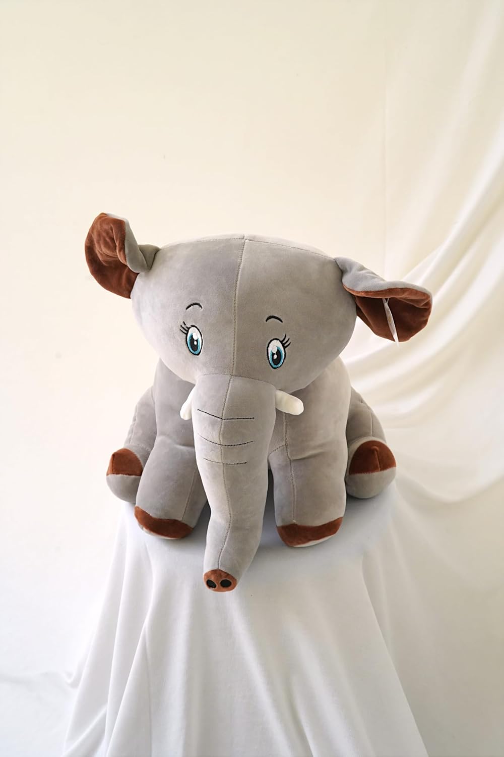 Elephant Soft Toy Stuffed Animal | Big Size, Lightweight, Ultrasoft Fabric, Flexible Body, Best Pillow for Baby, Birthday Gift | Big Cuddly 55cm, Gift for Everyone