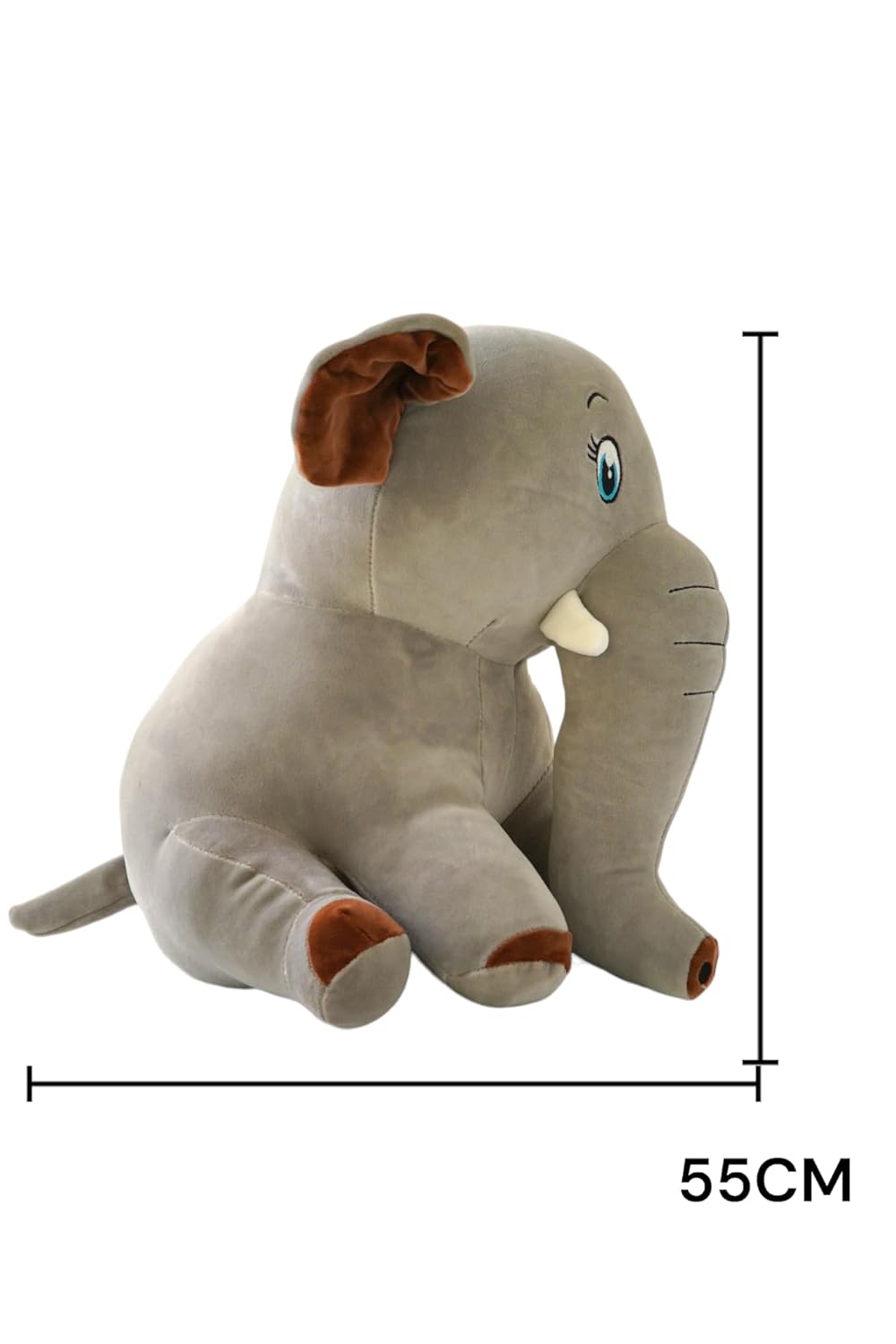 Elephant Soft Toy Stuffed Animal | Big Size, Lightweight, Ultrasoft Fabric, Flexible Body, Best Pillow for Baby, Birthday Gift | Big Cuddly 55cm, Gift for Everyone