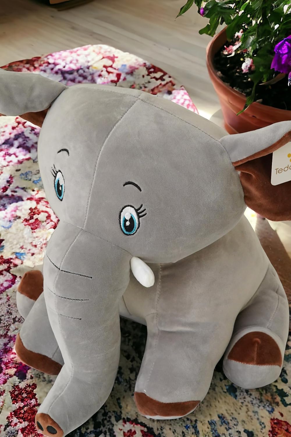 Elephant Soft Toy Stuffed Animal | Big Size, Lightweight, Ultrasoft Fabric, Flexible Body, Best Pillow for Baby, Birthday Gift | Big Cuddly 55cm, Gift for Everyone