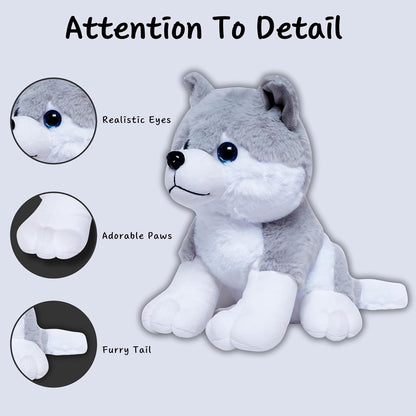 SWARAH Husky Dog Plush Toy for Boys & Girls | Plush Husky Dog Stuffed Animal Puppy Soft Toy