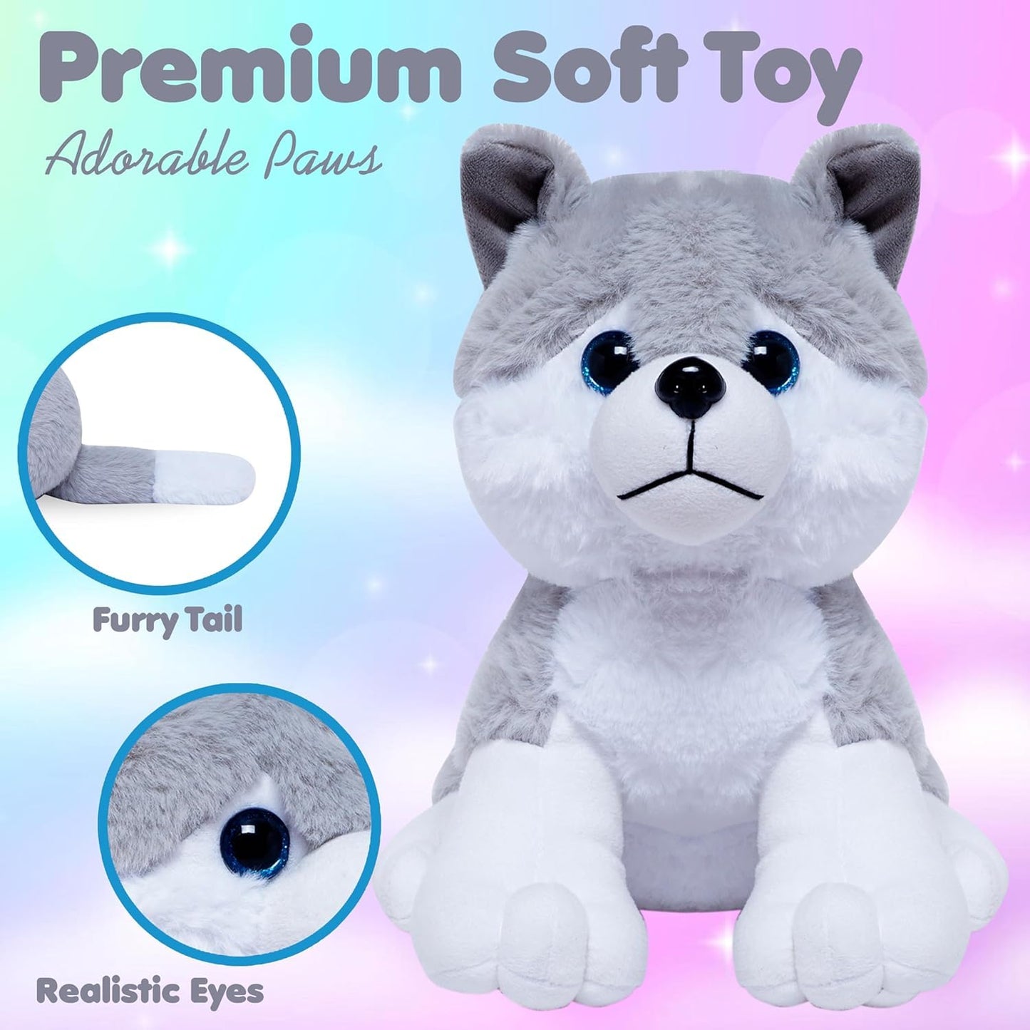 SWARAH Husky Dog Plush Toy for Boys & Girls | Plush Husky Dog Stuffed Animal Puppy Soft Toy