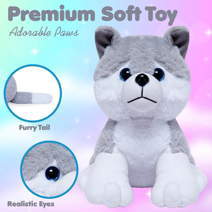 SWARAH Husky Dog Plush Toy for Boys & Girls | Plush Husky Dog Stuffed Animal Puppy Soft Toy