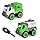 Sanitation Truck Vehicles Set, 2 Pack DIY Sanitation Trucks with 1 Screwdriver Tools, Kids Building Trucks