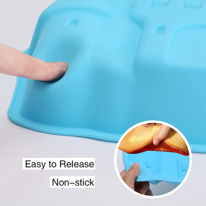 Castle Cake Pan, 3D Castle Shape Baking Pan, Silicone Cake Mold Cake Pan, Novelty Cake Molds Silicone, Wedding Christmas Birthday Cake Baking Pan, Cake Molds for Baking,9.8 x 9.4 x 2in (Blue)