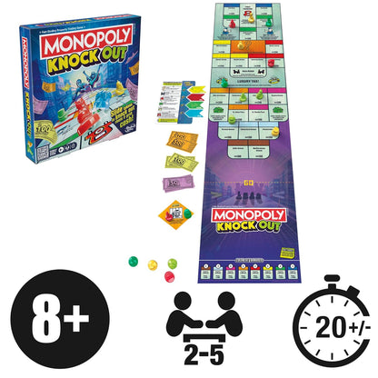 Hasbro Gaming Monopoly Knockout Quick-Playing Board Games, 8Y+, 2-8 Players