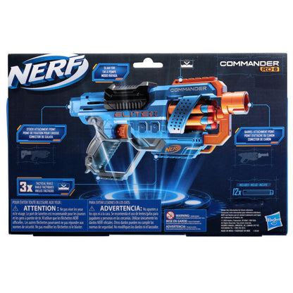 Nerf Elite 2.0 Commander RD 6 Blaster 12 Official Nerf Darts with Rotating Drum for Kids 8Y+, Multicolour