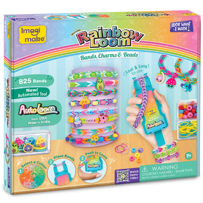Imagimake Rainbow Loom with Bands, Charms & Beads  825 Bands