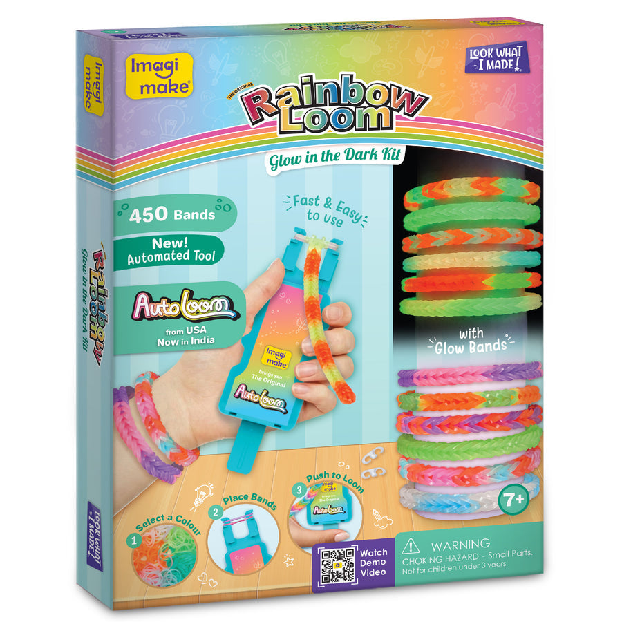 Imagimake Rainbow Loom 450 Bands, Glow in the Dark