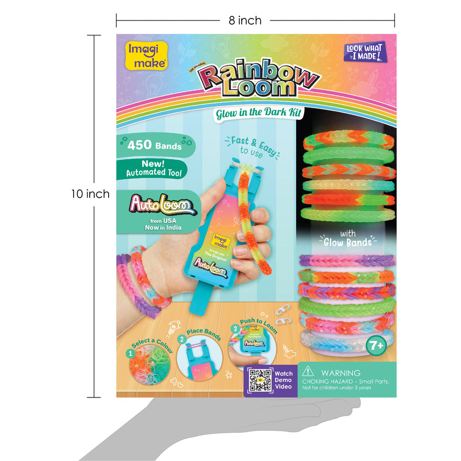 Imagimake Rainbow Loom 450 Bands, Glow in the Dark