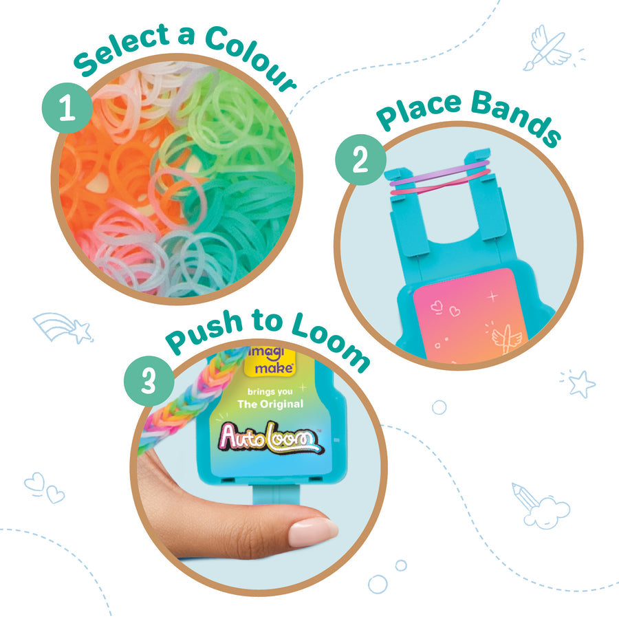 Imagimake Rainbow Loom with Bands, Charms & Beads  825 Bands