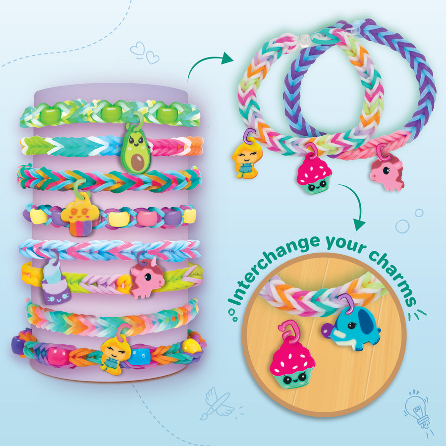 Imagimake Rainbow Loom with Bands, Charms & Beads  825 Bands