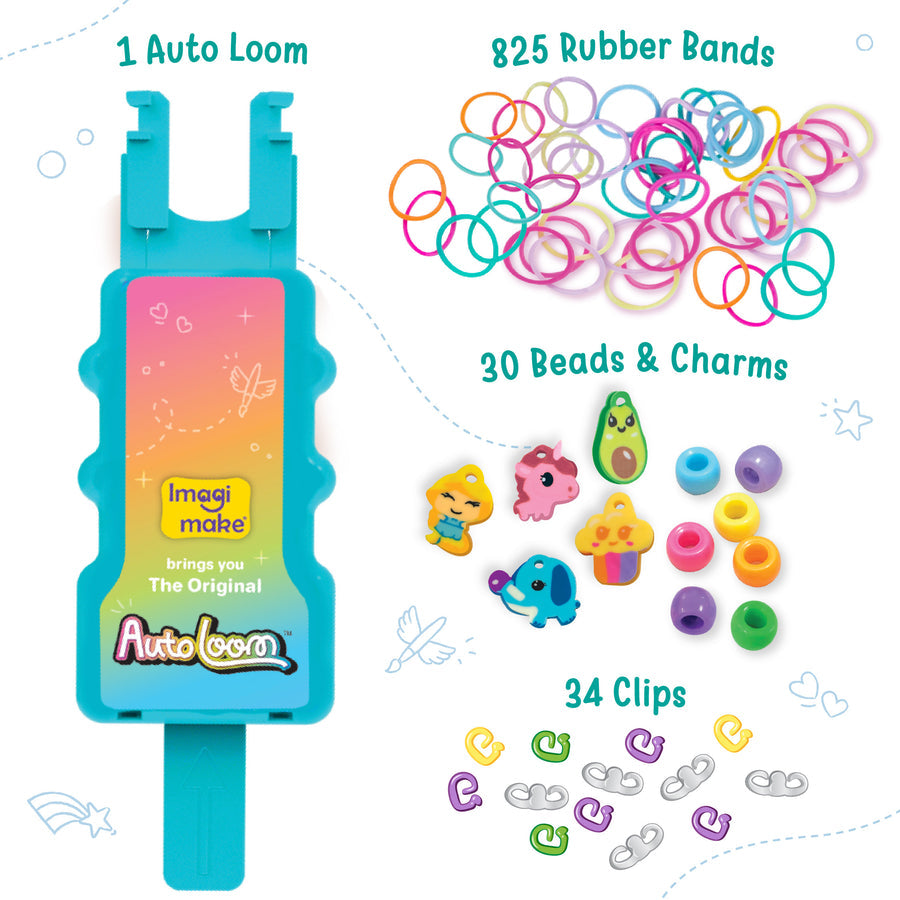 Imagimake Rainbow Loom with Bands, Charms & Beads  825 Bands