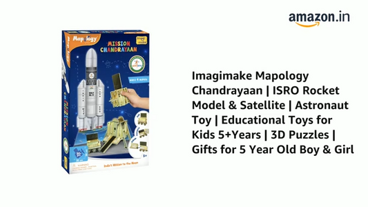 Imagimake Mapology Chandrayaan | ISRO Rocket Model & Satellite | Astronaut Toy | Educational Toys for Kids 5+Years | 3D Puzzles | Gifts for 5 Year Old Boy & Girl| Multicolour