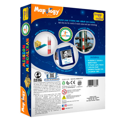 Imagimake Mapology Mangalyaan | Isro Rocket Model & Satellite | Astronaut Toy | Educational Toys for Kids 5+Years | 3D Puzzles | Gifts for 5 Year Old Boy & Girl, Multi-Coloured