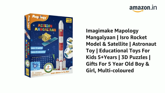 Imagimake Mapology Mangalyaan | Isro Rocket Model & Satellite | Astronaut Toy | Educational Toys for Kids 5+Years | 3D Puzzles | Gifts for 5 Year Old Boy & Girl, Multi-Coloured