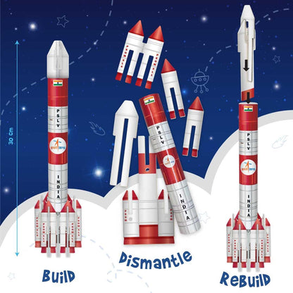 Imagimake Mapology ISRO Space Toys: Mission Suryayaan Aditya L1 | Rocket Model & Satellite | Educational Toys for 5+ Years | 3D Puzzles With Rocket Launcher | Birthday Gift for Kids, White