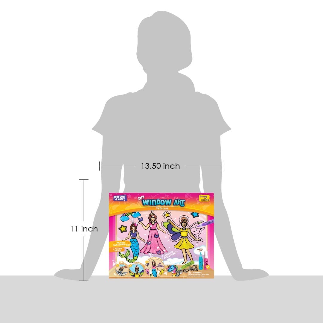 Imagimake DIY Window Art Princess 16-Piece Suncatcher Set
