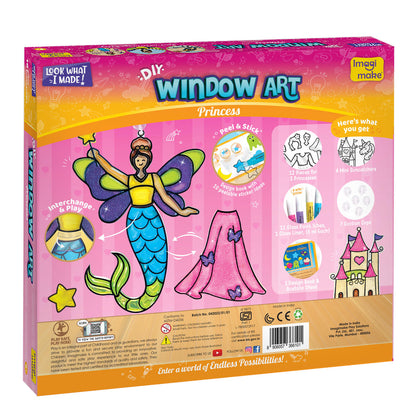 Imagimake DIY Window Art Princess 16-Piece Suncatcher Set