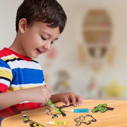 Imagimake Window Art Jungle|Glass Painting Kit|Sun Catcher|Art and Craft Kit|Toys for Girls & Boys|DIY Kit for Kids|Birthday Gift for Girls & Boys 5+ Years,Multicolor
