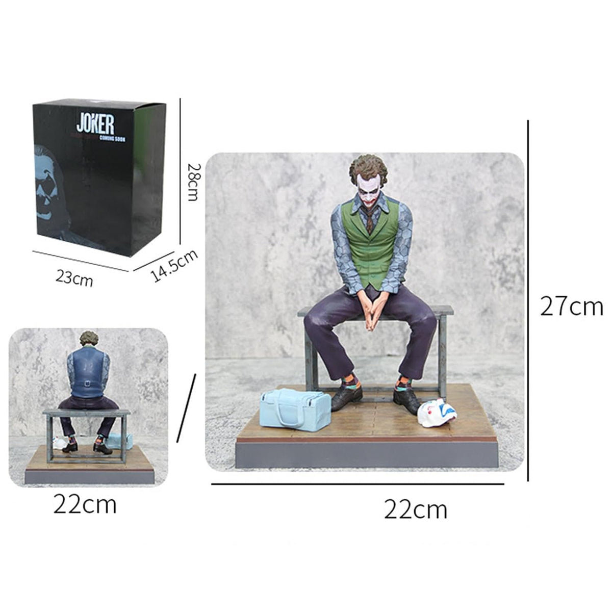 Joker Sitting on Chair Premium Action Figure with Display Base