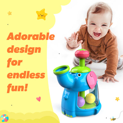 Giggles Funskool Jumbo Push & Twirl, Adorable Twirling Elephant Toy for Kids, Encourages Learning & Development, Fun Activity for Babies, Gift Set for Kid, Age 6+ Months